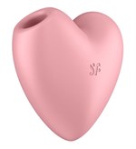 Розовый вибромассажер Cutie Heart с вакуум-волновой стимуляцией - фото 1353722