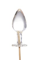 Прозрачный леденец в форме малой анальной пробки со вкусом пина колада - фото 36211