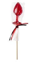 Красный леденец в форме малой анальной пробки со вкусом виски - фото 1353963