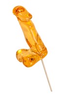 Оранжевый леденец в форме пениса со вкусом аморетто - фото 1353967