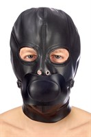 Маска-шлем с прорезями для глаз и регулируемым кляпом - фото 1354501