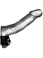 Черный бандаж на пенис и мошонку с D-образным кольцом - фото 1355545