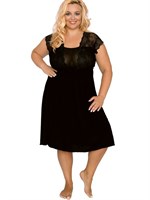 Сорочка plus size из эластичной микрофибры с лифом из кружевного полотна 247898 - фото 69523