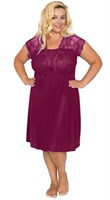 Сорочка plus size из эластичной микрофибры с лифом из кружевного полотна 247898 - фото 69527