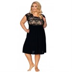 Элегантная ночная сорочка plus size с кружевом 247922 - фото 656677