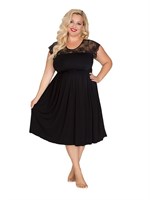 Сорочка plus size с короткими кружевными рукавчиками 247933 - фото 656686