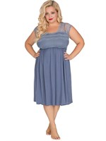 Сорочка plus size из вискозы с резинкой под грудью 247964 - фото 678034