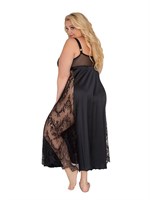 Длинная сорочка plus size с кружевными вставками 248008 - фото 93003