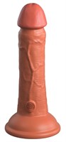Фаллоимитатор цвета карамели 6  Vibrating Silicone Dual Density Cock - 17,8 см. - фото 1355822