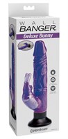 Фиолетовый вибратор-кролик с присоской Deluxe Bunny - 21 см. - фото 1372238
