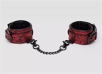 Красно-черные наручники Reversible Faux Leather Wrist Cuffs - фото 1356201