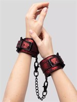 Красно-черные наручники Reversible Faux Leather Wrist Cuffs - фото 1356203