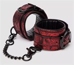 Красно-черные наручники Reversible Faux Leather Wrist Cuffs - фото 1356200