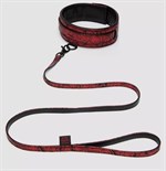 Стильный ошейник с поводком Reversible Faux Leather Collar and Lead - фото 399266
