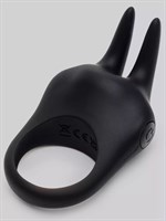 Черное эрекционное виброкольцо Sensation Rechargeable Vibrating Rabbit Love Ring - фото 399305