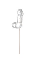 Прозрачный леденец в форме фаллоса со вкусом пина колады - фото 1372515