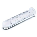 Прозрачный стеклянный фаллос с массажным рельефом 10  Extra Large Glass Dildo - 25,5 см. 272617 - фото 35610