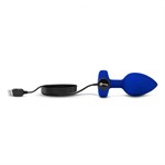 Синяя вибропробка Vibrating Jewel Plug L/XL - 11 см. - фото 1373303