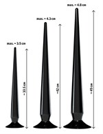 Набор из 3 длинных анальных пробок Super Long Flexible Butt Plug Set - фото 1373394