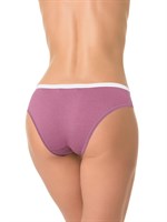 Хлопковые трусики-слипы с контрастной узкой кружевной резинкой 281601