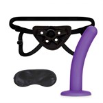 Фиолетовый поясной фаллоимитатор Strap on Harness   5in Dildo Set - 12,25 см. - фото 1373733