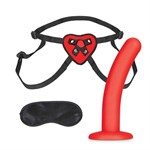 Красный поясной фаллоимитатор Red Heart Strap on Harness   5in Dildo Set - 12,25 см. - фото 476529