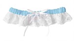 Бело-голубая подвязка на ногу Victoria - фото 404859