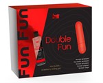Подарочный набор Double Fun: перезаряжаемая вибропуля и гель на водной основе - фото 477016