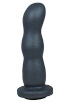 Черная анальная рельефная насадка-фаллоимитатор - 15 см. - фото 477186
