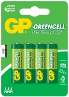 Батарейки солевые GP GreenCell AAA/R03G - 4 шт. - фото 1413600