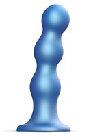 Голубая насадка Strap-On-Me Dildo Plug Balls size S - фото 477529