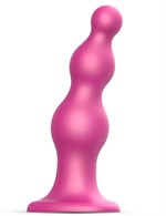 Розовая насадка Strap-On-Me Dildo Plug Beads size S - фото 477537