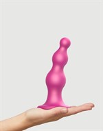 Розовая насадка Strap-On-Me Dildo Plug Beads size L - фото 1375364