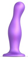 Фиолетовая насадка Strap-On-Me Dildo Plug Curvy size L - фото 477545