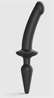 Черный двусторонний фаллоимитатор Strap-On-Me Dildo Plug-In Switch size S - фото 477575