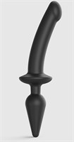 Черный двусторонний фаллоимитатор Strap-On-Me Dildo Plug-In Switch size L - фото 1375398