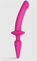 Розовый двусторонний фаллоимитатор Strap-On-Me Dildo Plug-In Switch size S - фото 1424145
