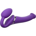 Фиолетовый безремневой вибрострапон Silicone Bendable Strap-On - size M - фото 1375445