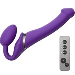 Фиолетовый безремневой вибрострапон Silicone Bendable Strap-On - size M - фото 1375446