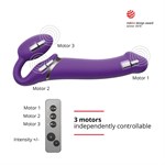 Фиолетовый безремневой вибрострапон Silicone Bendable Strap-On - size M - фото 1375448