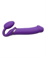 Фиолетовый безремневой вибрострапон Silicone Bendable Strap-On - size XL - фото 477633
