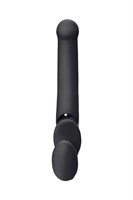 Черный безремневой вибрострапон Silicone Bendable Strap-On - size XL - фото 1375461