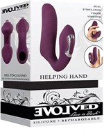 Фиолетовая вибронасадка на палец Helping Hand - фото 1375494