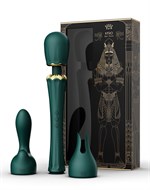 Изумрудный wand-вибратор Kyro с 2 насадками 298431