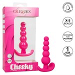 Розовая анальная елочка для ношения Cheeky X-5 Beads - 10,75 см. - фото 1375895