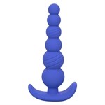 Синяя анальная пробка Cheeky X-6 Beads - 12,75 см. - фото 478081