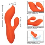 Оранжевый вибратор-кролик Liquid Silicone Dual Teaser - фото 1414269