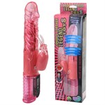 Красный вибромассажер со стимуляцией клитора - 28 см. - фото 245117 Красный вибромассажер со стимуляцией клитора - 28 см. - фото 245117