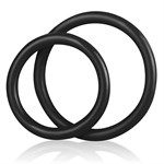 Набор из двух черных силиконовых колец разного диаметра SILICONE COCK RING SET - фото 139066