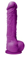 Фиолетовый фаллоимитатор на присоске Colours Pleasures 5  Dildo - 17,8 см. - фото 139192